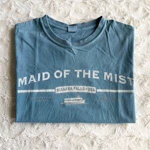 Niagara Falls Shirt Tee Top Womens Small Blue Maid of the Mist New York Boat SS